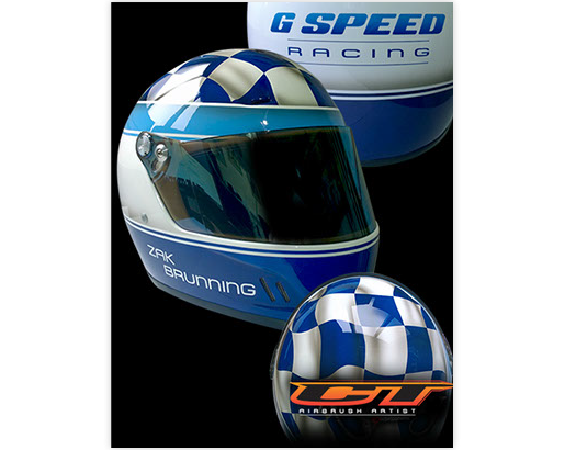 Custom Airbrush Harness racing / trotting helmet with airbrushed horses racing out of water and disney stars to the side.